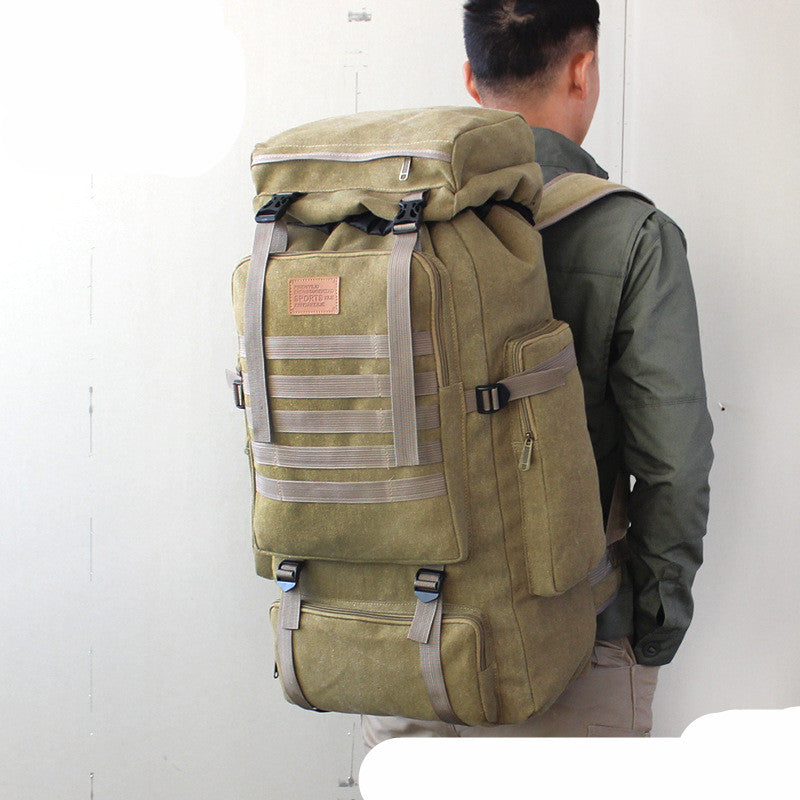 Robuster Canvas-Rucksack, Khaki – Bild 3 | LuxeStyle