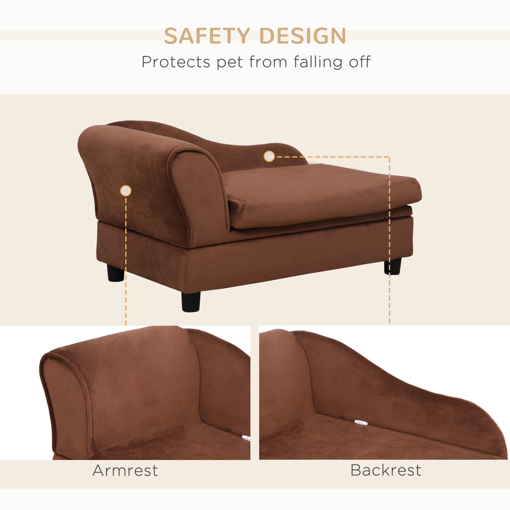 Pet-Sofa mit Lagerfach für Katzen & kleine Hunde, braun