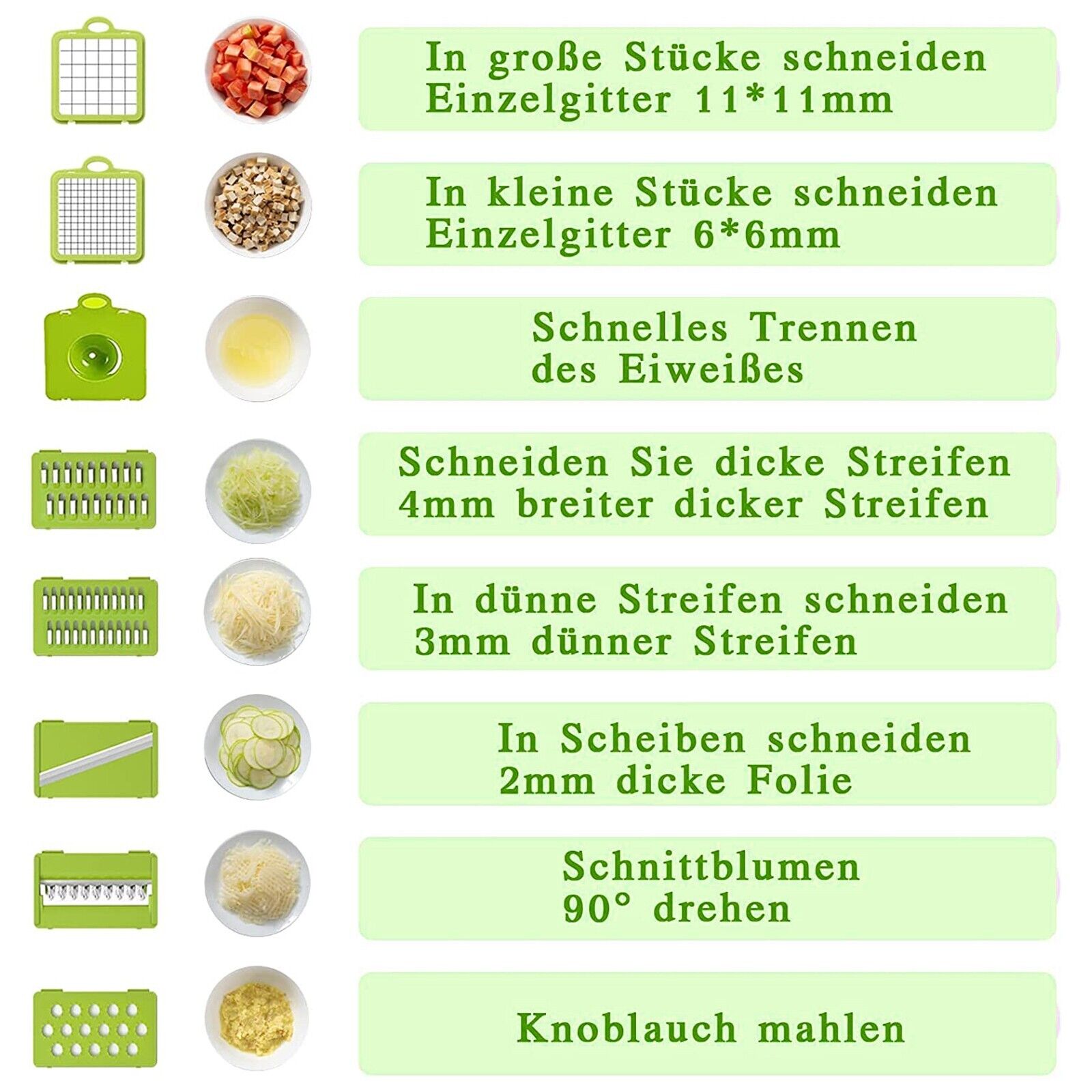 16-in-1 Gemüseschneider mit Behälter – Ansicht 8