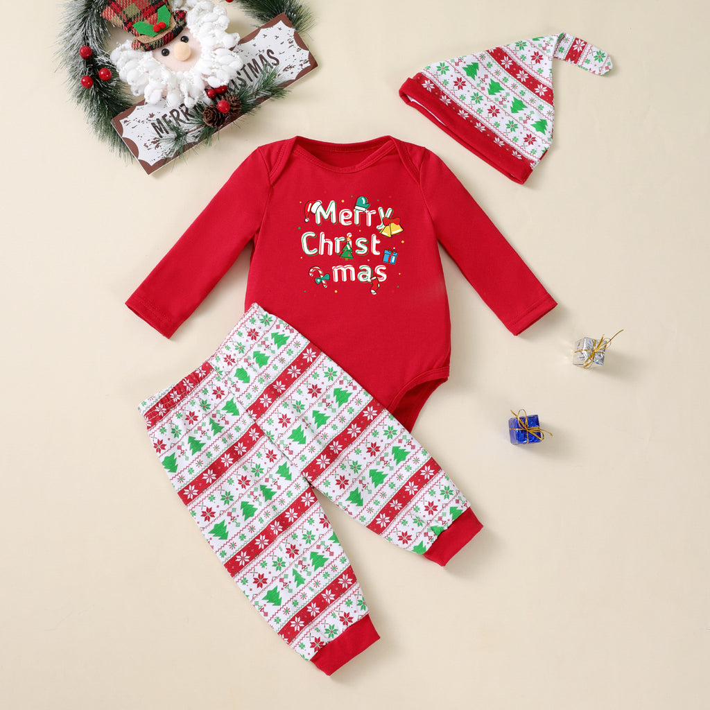 Weihnachtsbaum-Print Body mit Hose und Mütze · 3 Stück – Bild 3 | LuxeStyle