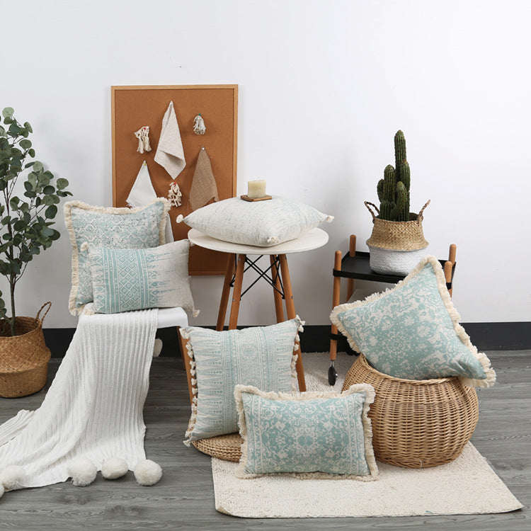 Kissenbezug mit Print und Tufting – Bild 4 | LuxeStyle