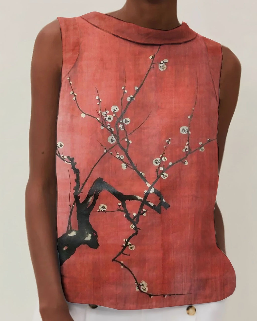 3D Blumenprint Kurzarm-Shirt