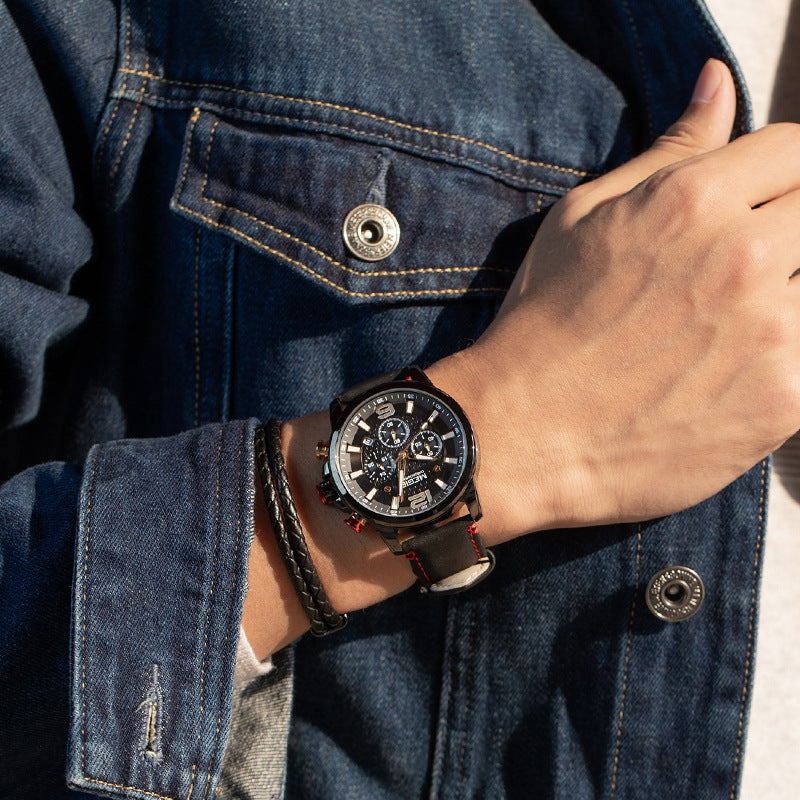 Leder Sport Quarzuhr – Bild 2 | LuxeStyle