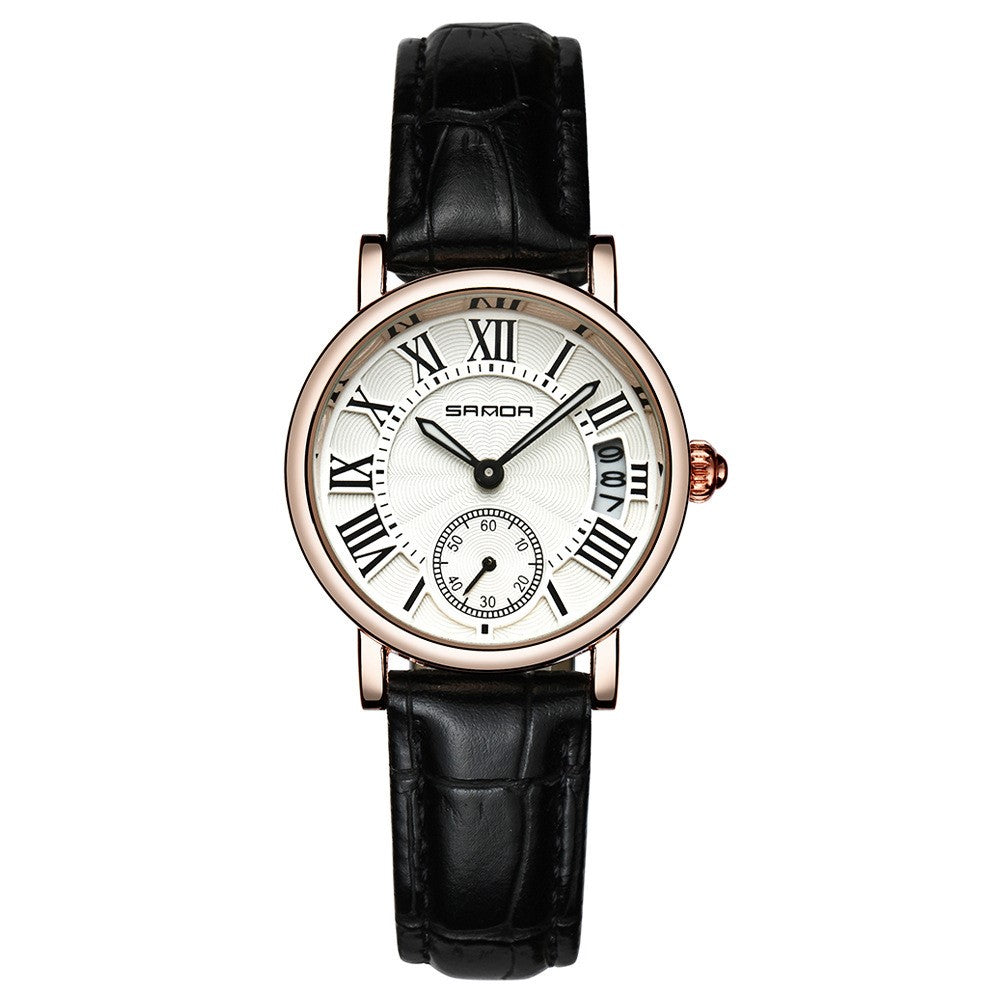 Wasserdichte Damenuhr mit Lederarmband – Bild 4 | LuxeStyle