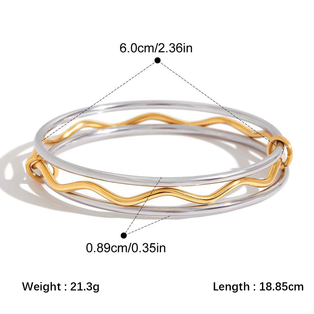 Zirkon-Armband aus Edelstahl