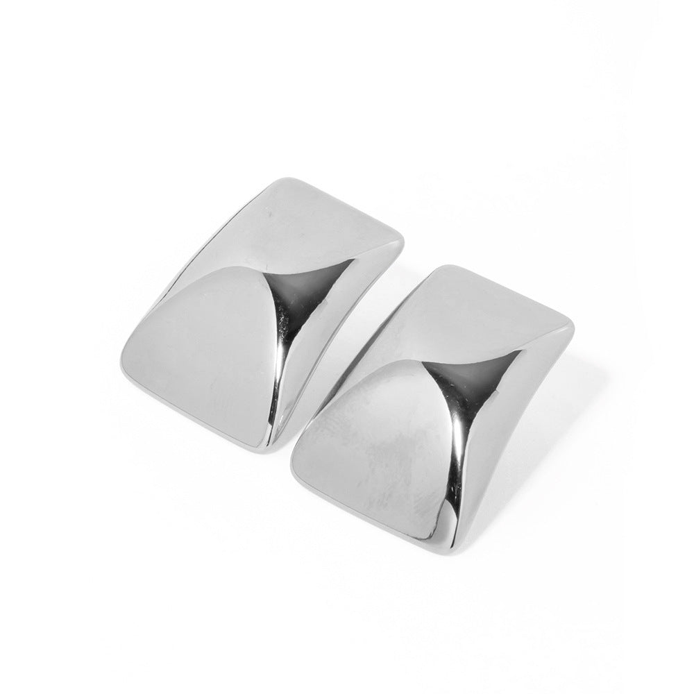 Quadratische Edelstahl-Ohrstecker für Damen