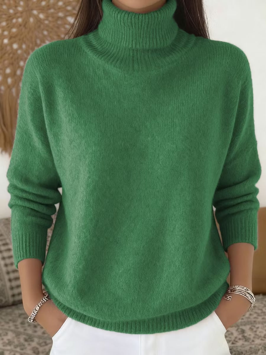 Damen Rollkragen Strickpullover – Loose Fit