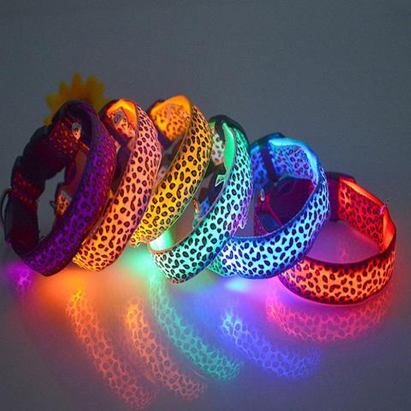 LED-Halsband für Hunde – Leopard-Muster