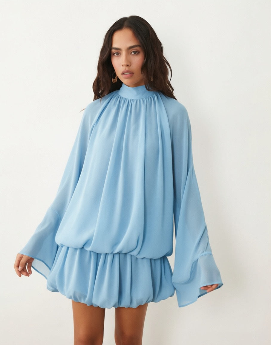 Tüll Kleid mit Rückenausschnitt und schmaler Taille – Bild 7 | LuxeStyle