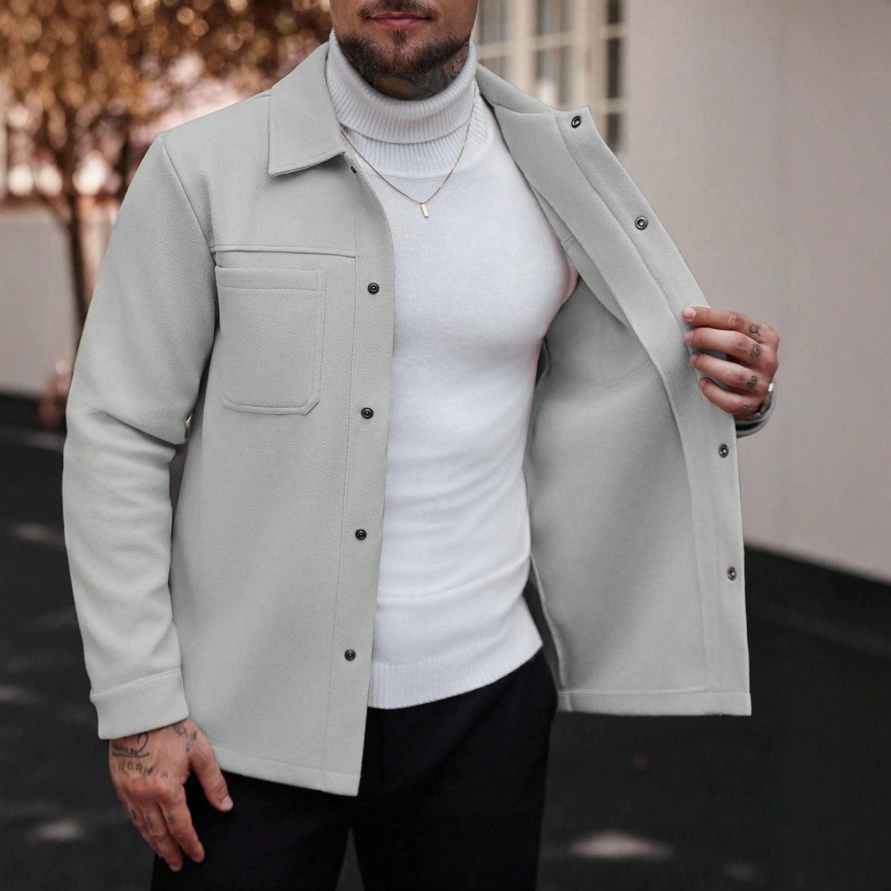 Wolljacke für Herren mit Taschen
