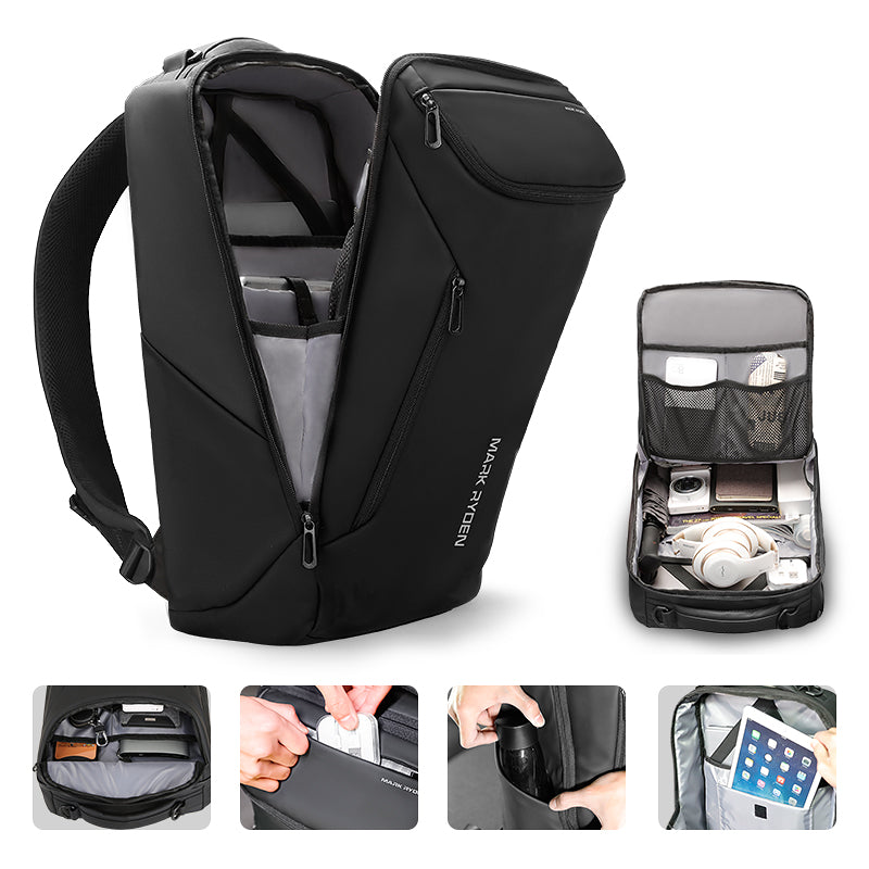 Rucksack mit USB-Ladeanschluss und Laptopfach – Bild 16 | LuxeStyle