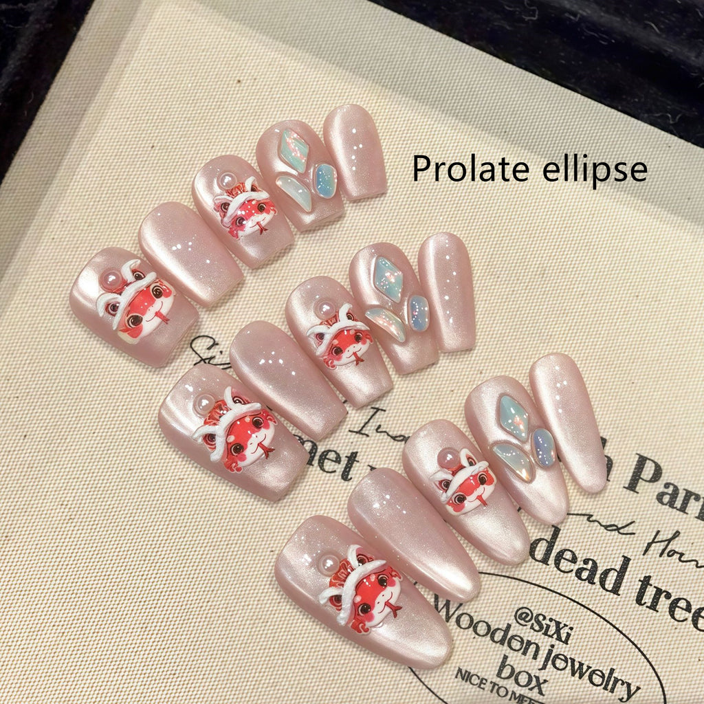 Rotes Cat's Eye Nagelset zum Aufkleben – Bild 6 | LuxeStyle