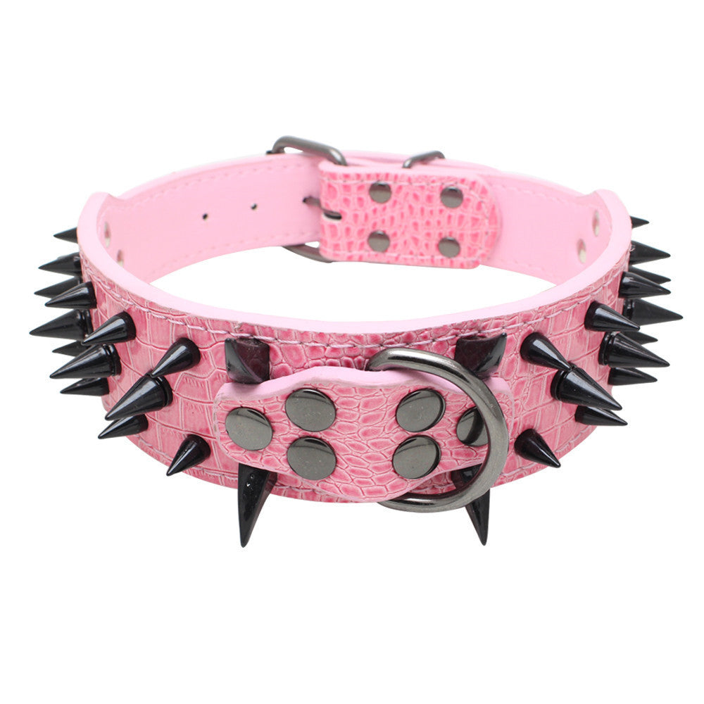 Lederhalsband mit schwarzen Nieten für Hunde | LuxeStyle