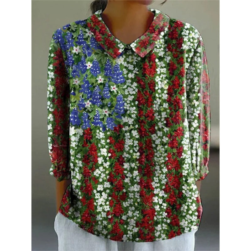 Loose Langarmshirt im Retro-Look