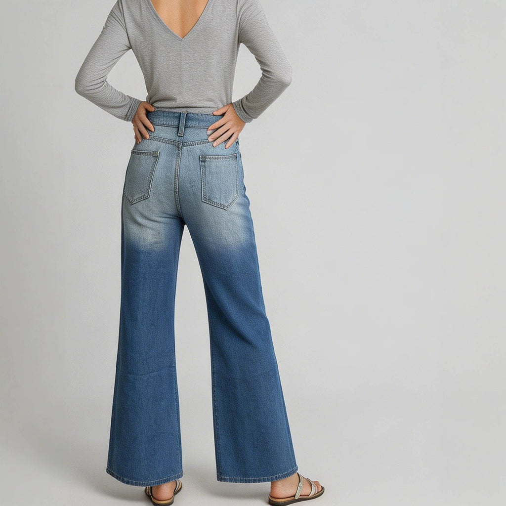 Washed Straight-Leg Commuter Jeans
