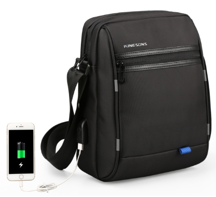 Männer-Shoulderbag mit USB-Ladefunktion 10" | LuxeStyle