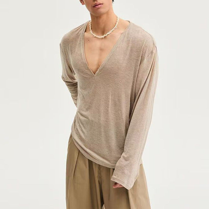Herren Langarmshirt mit Ueberschnittenen Schultern – Bild 8 | LuxeStyle