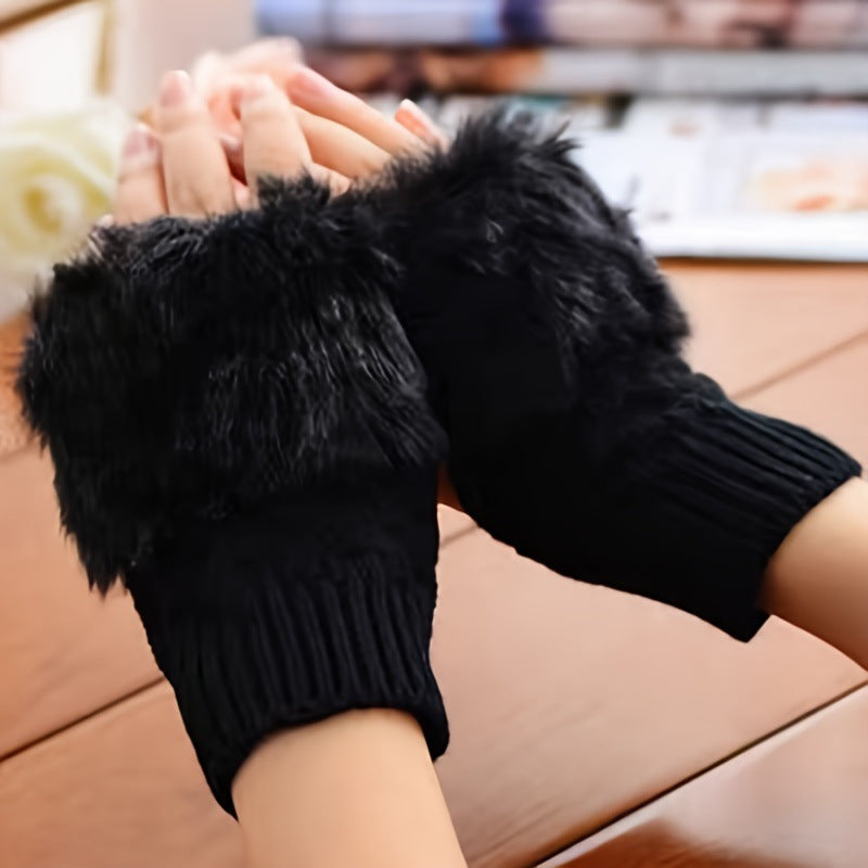 Damen Strickhandschuhe aus weichem Polyester