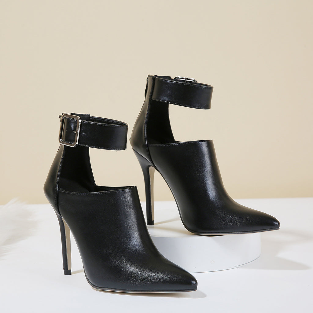 Stilvolle schwarze Stilettosandalen mit Zehenschlitz – Bild 3 | LuxeStyle