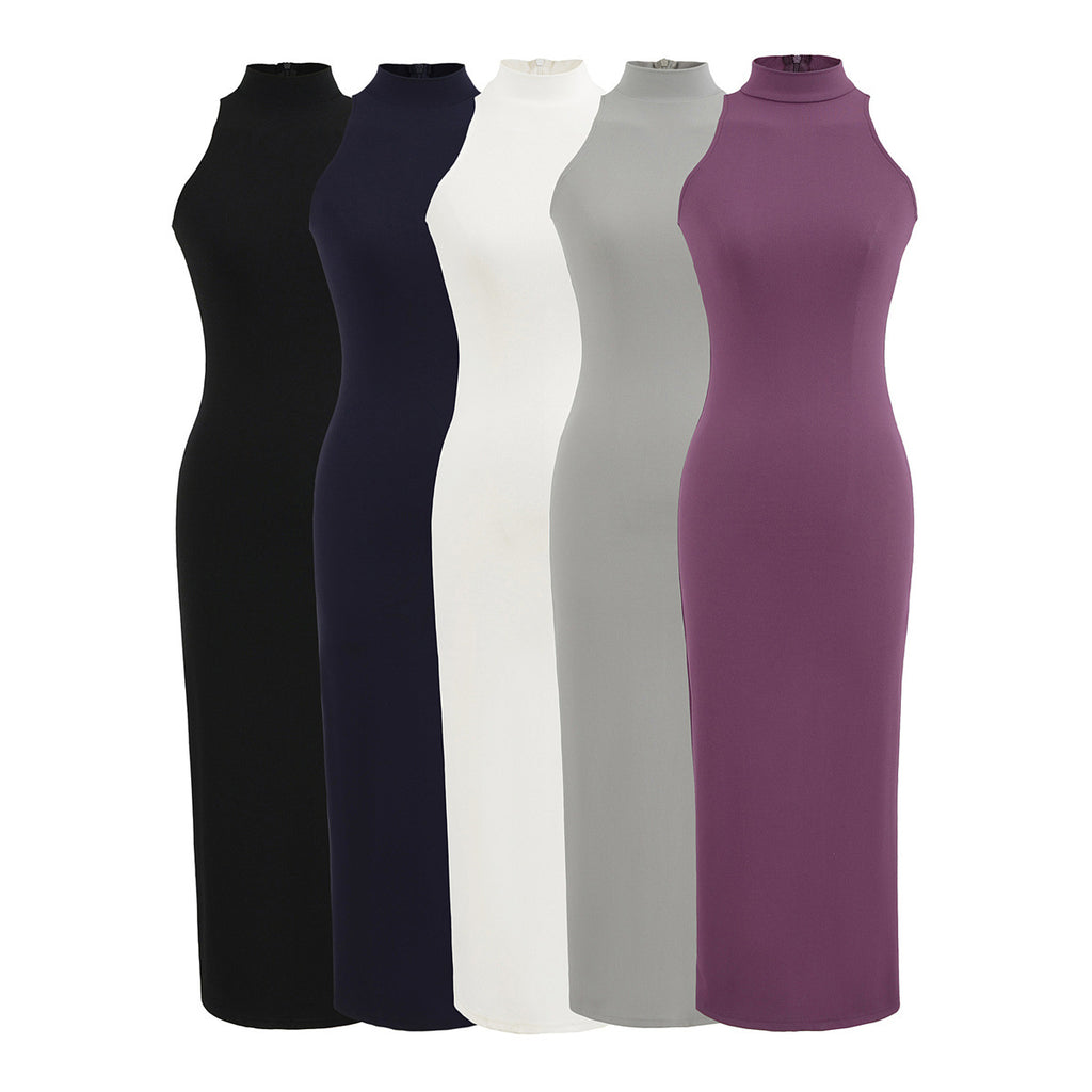 Ärmelloses Bodycon Rollkragen Maxikleid – Bild 4 | LuxeStyle