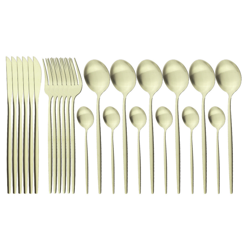 Mattes portugiesisches Besteck-Set (24-teilig) – Bild 20 | LuxeStyle