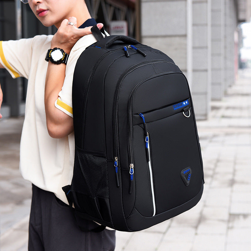 Oxford-Stoff Schulrucksack mit Luftkissengurt – Bild 3 | LuxeStyle