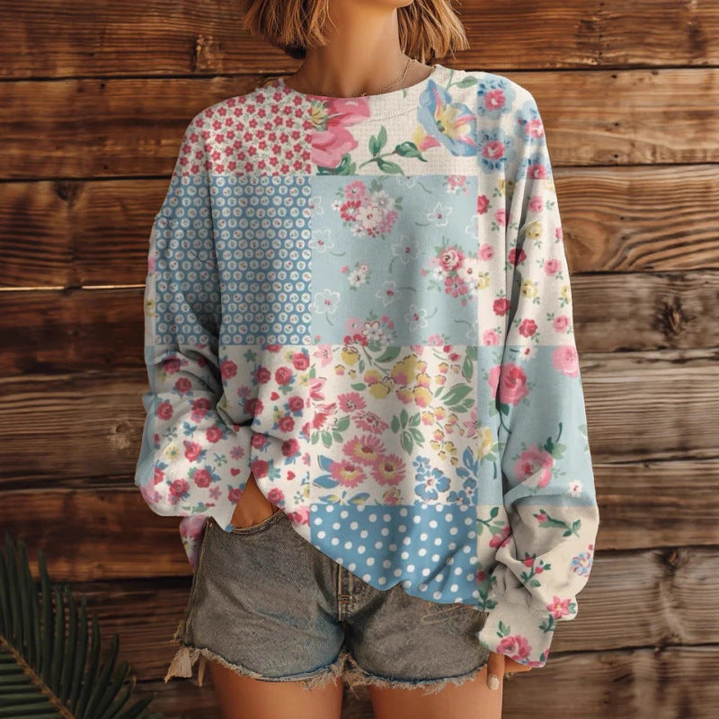 Retro Sweatshirt mit geometrischem Muster