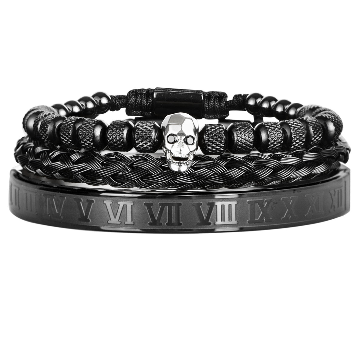 Ghost Head Armband-Set aus Edelstahl – Bild 11 | LuxeStyle