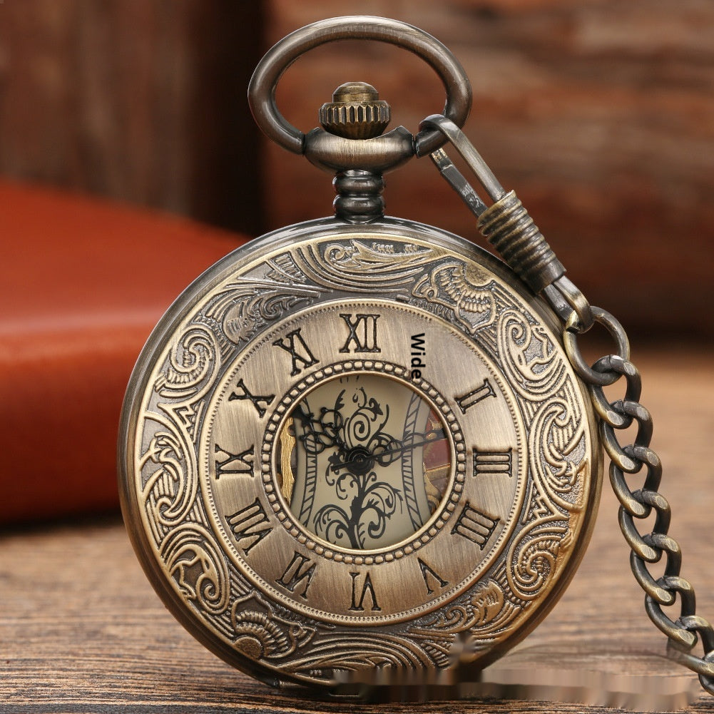 Retro-Doppeldisplay-Taschenuhr mit Klappdeckel – Ansicht 4