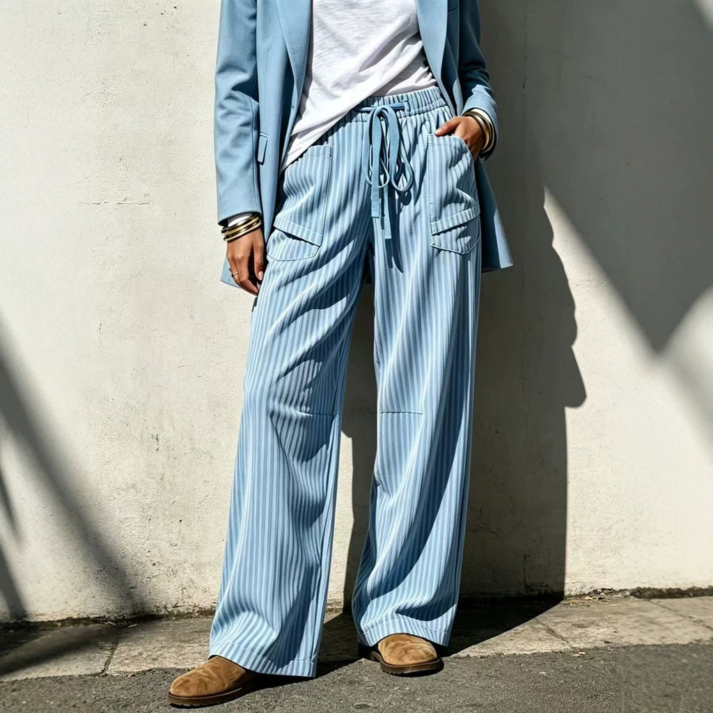 Loose-Fit Wide Leg Hose mit Kordelzug