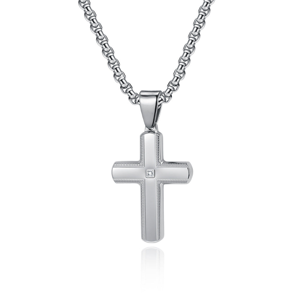 Halskette mit Kreuz-Anhänger aus Edelstahl – Bild 6 | LuxeStyle