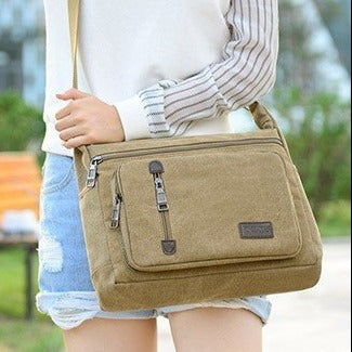 Farbblock Canvas Umhängetasche für Herren | LuxeStyle
