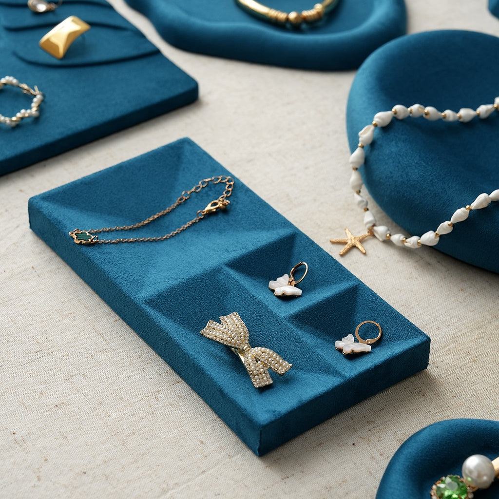 Schmuck-Organizer Pfauenblau Samt – Bild 11 | LuxeStyle