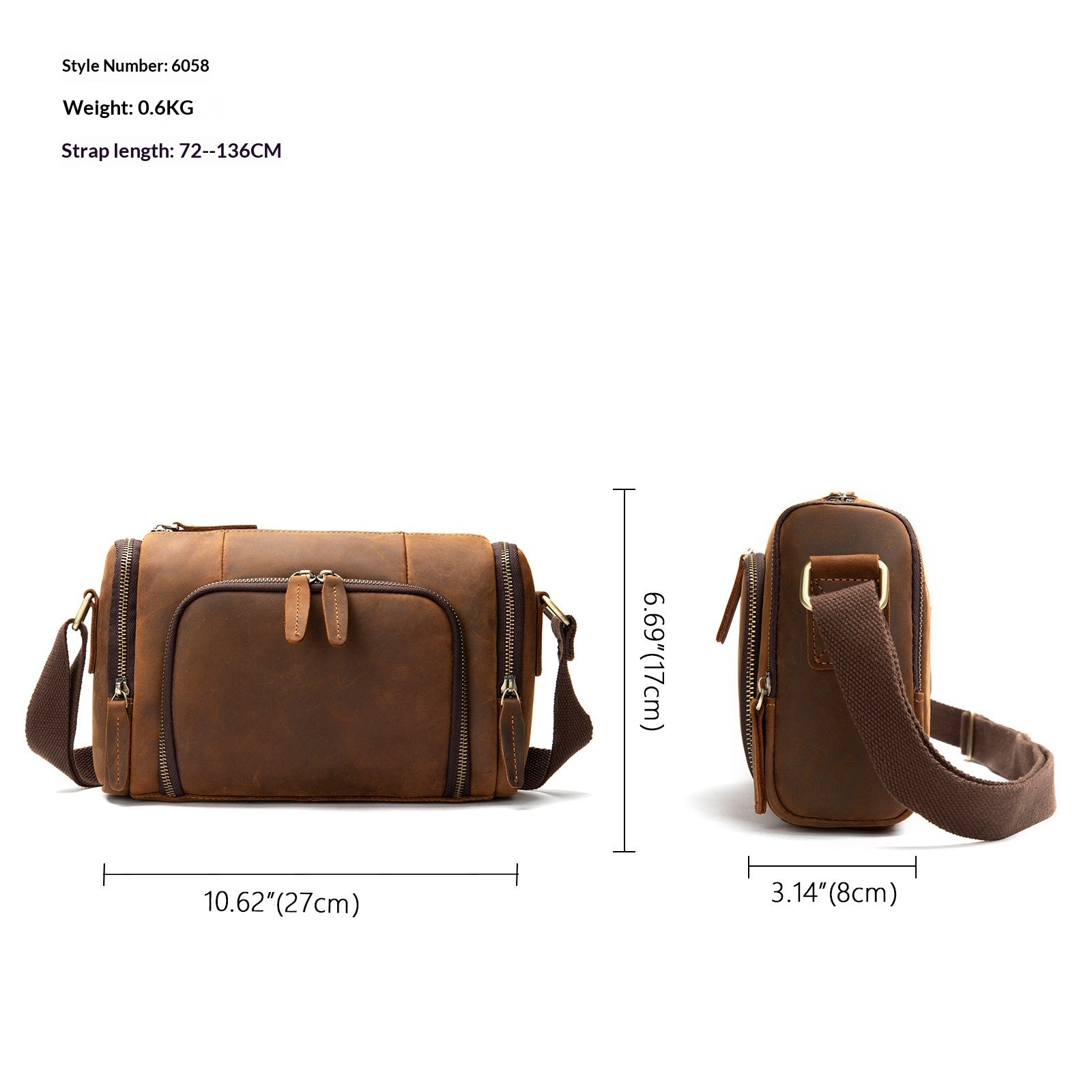 Hochwertige Crossbody Bag aus Rindsleder