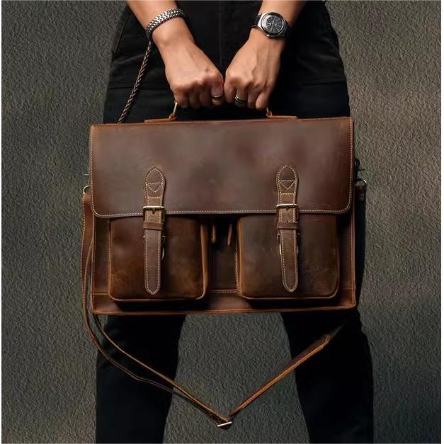 Rindsleder-Leder Crossbody Business Tasche – Bild 3 | LuxeStyle