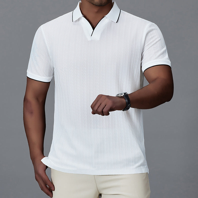 Polo-Shirt Kurzarm aus Eisseide für Herren | LuxeStyle