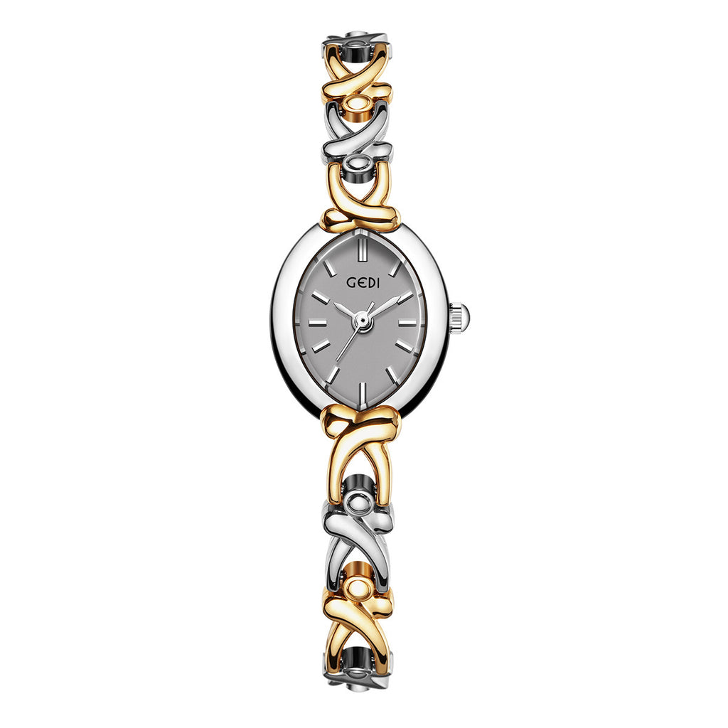 Damen-Quarzuhr – schlankes Design mit Metallband