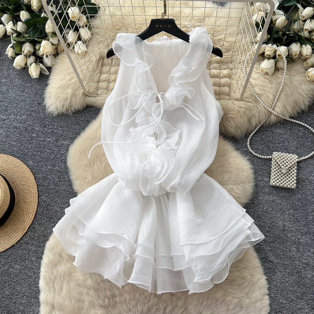 Ärmelloses Rüschenkleid im französischen Stil – Bild 9 | LuxeStyle