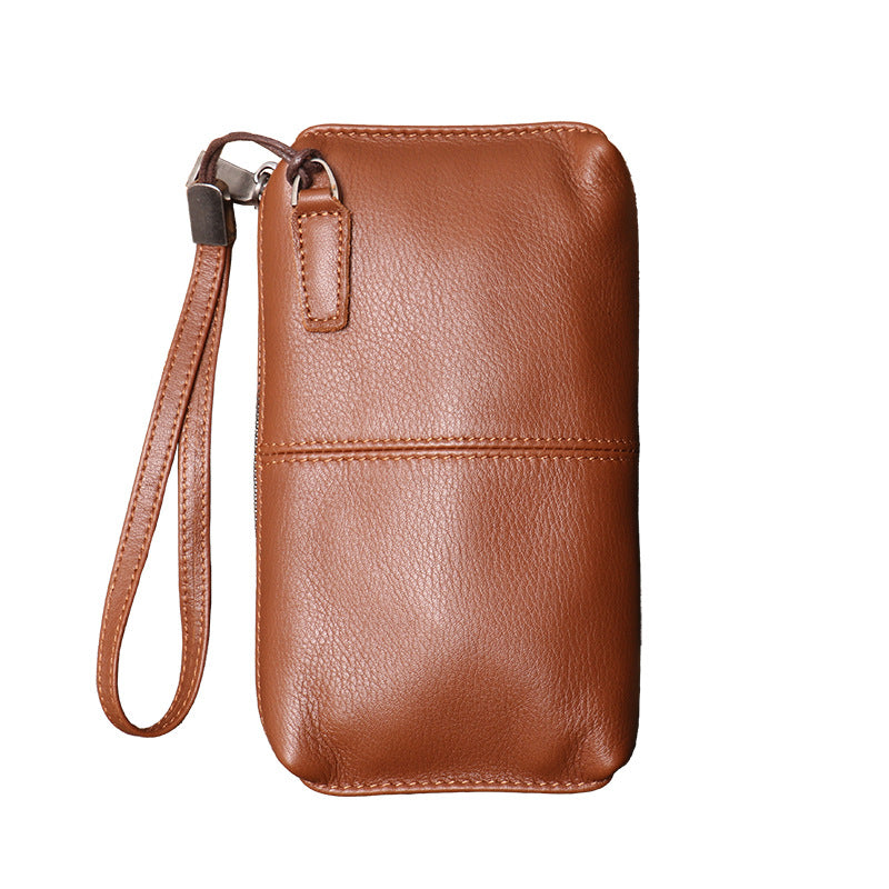 Herren-Leder-Clutch mit Reißverschluss