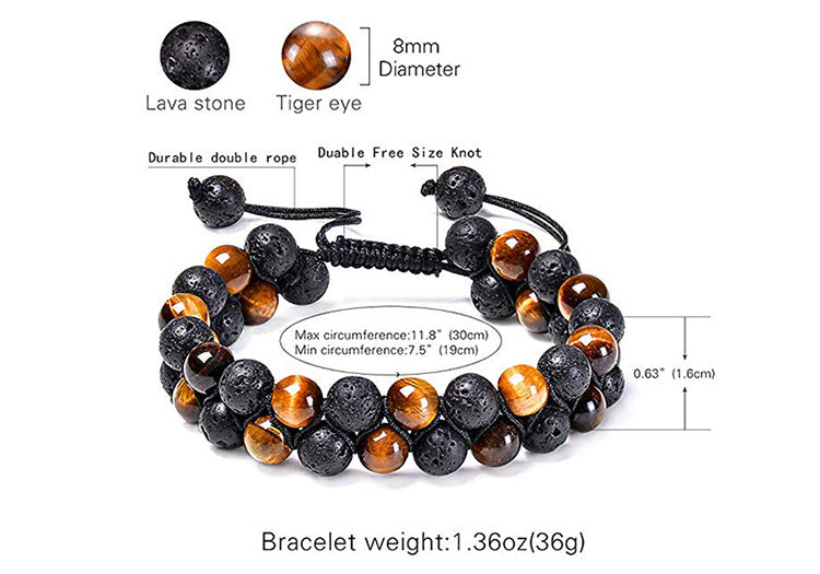 Tiger Eye Partnerarmbänder aus mattem Achat