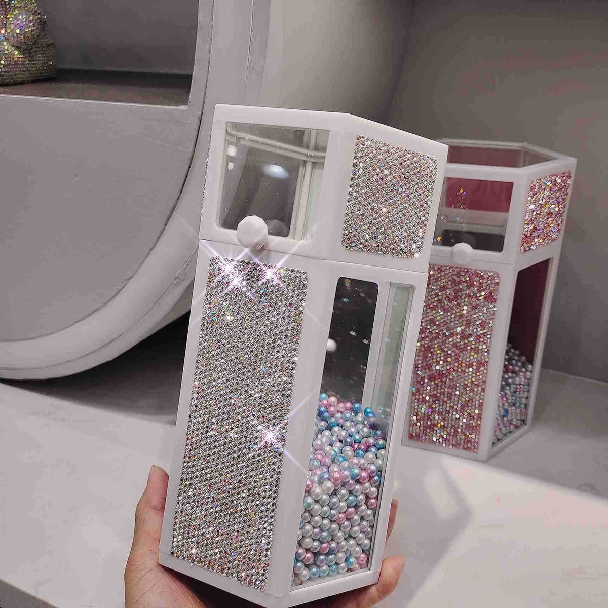 Glas-Aufbewahrungsbox mit Deckel für Kosmetik – Bild 6 | LuxeStyle