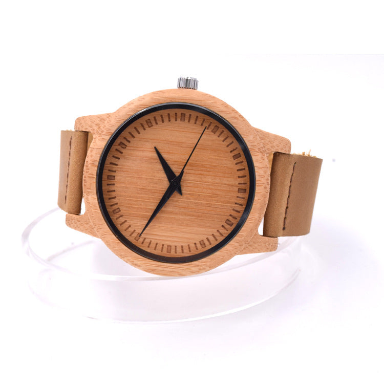 Holz-Quarzuhr mit Lederarmband – Bild 4 | LuxeStyle