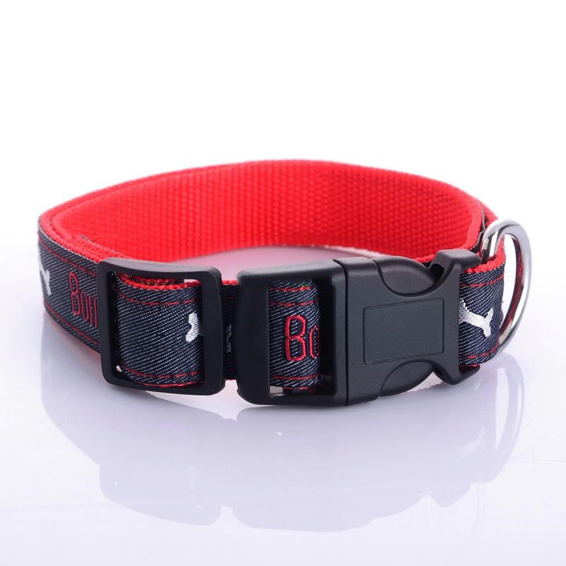 Jeans-Hundehalsband mit Knochen-Stickerei – Bild 5 | LuxeStyle