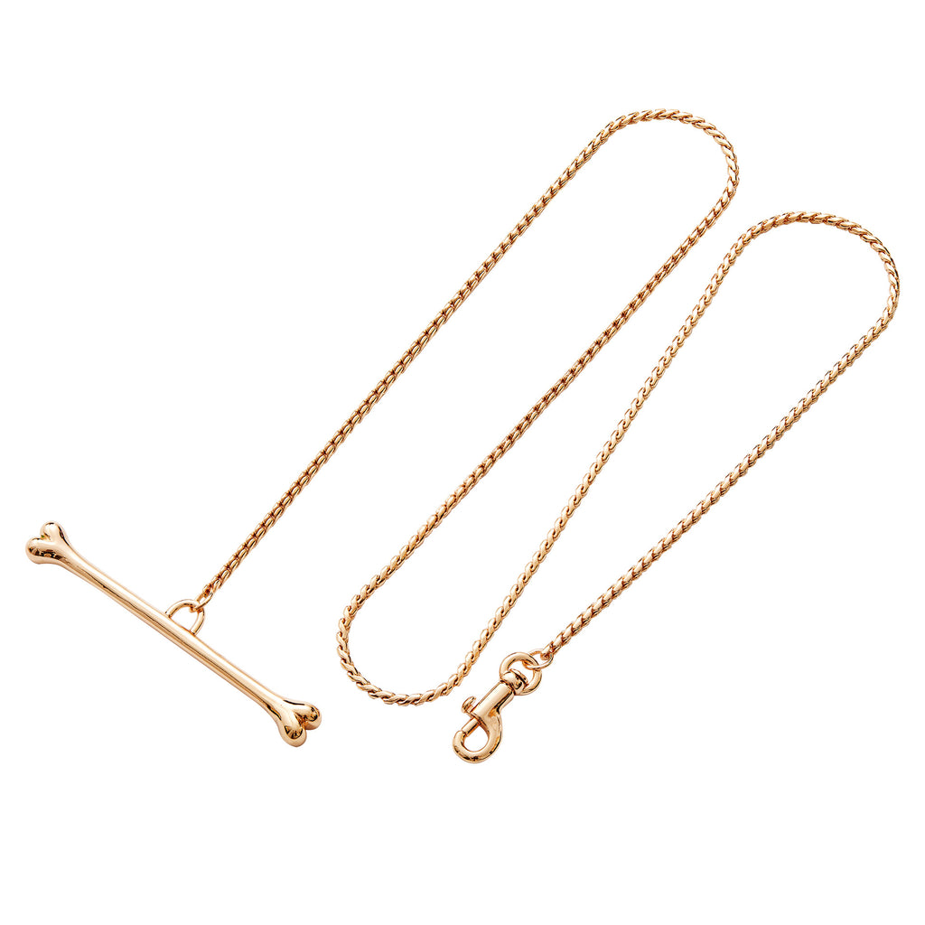 Hundeleine aus Edelstahl mit Knochengriff | LuxeStyle