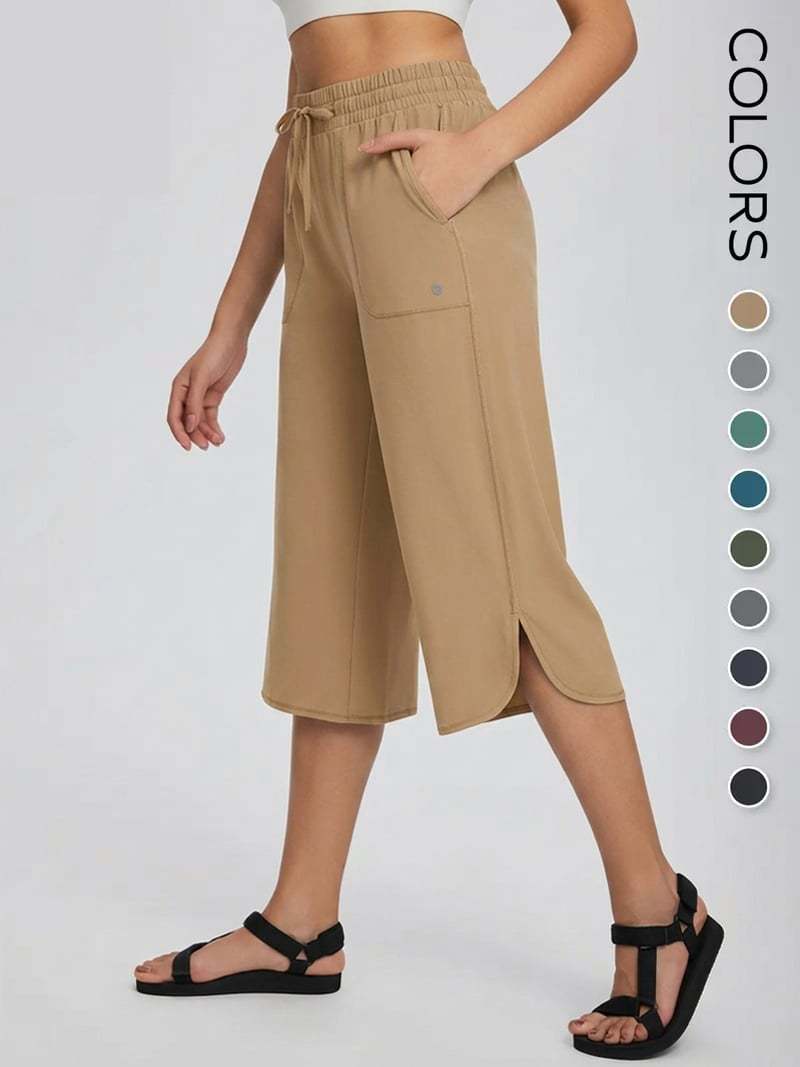 Caprihose mit weitem Bein und Gummizug