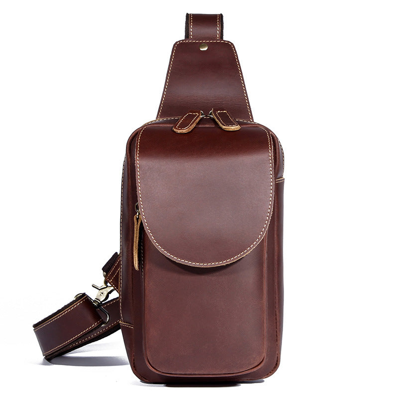 Männer-Leder Crossbody-Tasche – Schwarz – Bild 5 | LuxeStyle