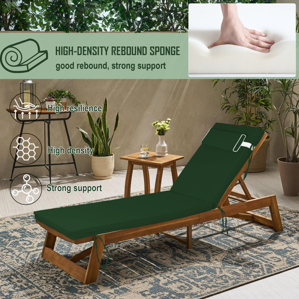 Outdoor Liegestuhl-Kissen, 72 x 21 x 3 Zoll