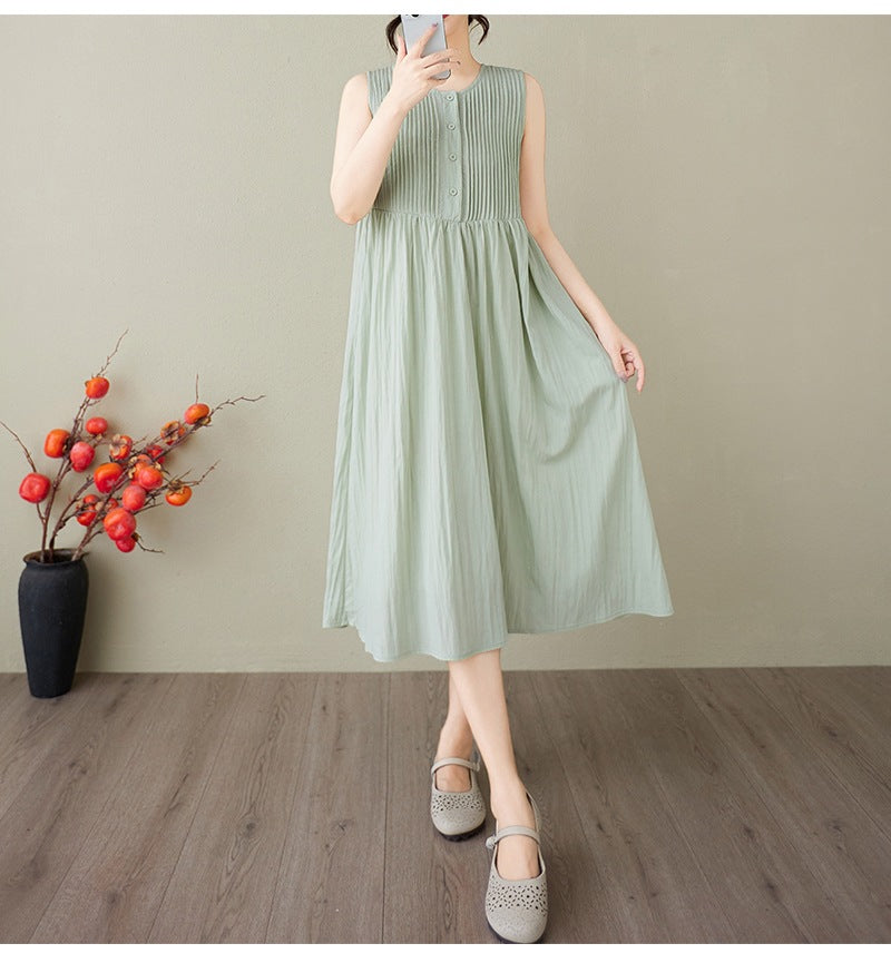 Ärmelloses Plissee-Tanktop-Kleid im Retro-Stil – Bild 5 | LuxeStyle