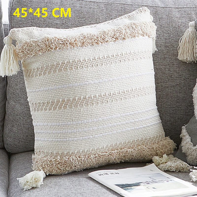 Chenille Kissen mit Quasten – Bild 5 | LuxeStyle