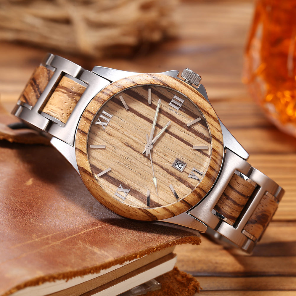 Herren Quarzuhr aus Holz und Edelstahl – Bild 13 | LuxeStyle